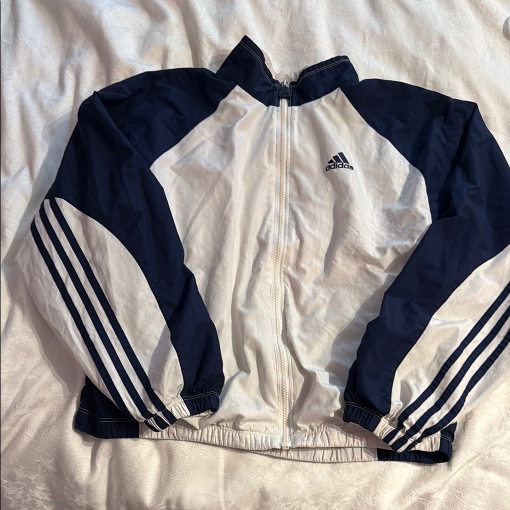 Adidas Vintage Classic Navy and White Jacket